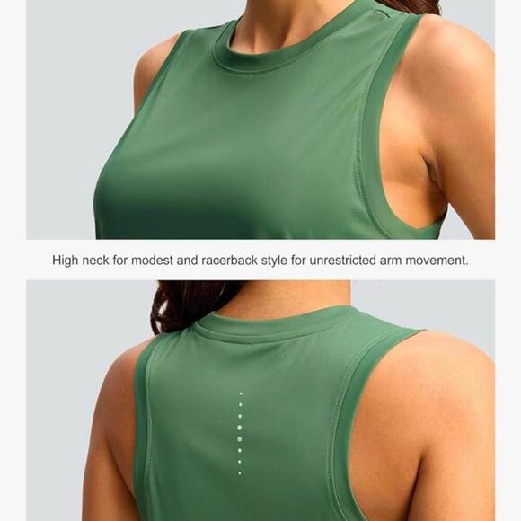 SANTINY Green Sleeveless Racerback Workout Tank Top Lightweight Women’s size XL - Picture 14 of 14